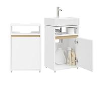 SoBuy Mueble Bajo Lavabo Estrecho con Recorte en U 40x60x30cm para Baño