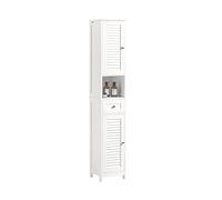 SoBuy Mueble Baño Alto Armario Baño Estrecho 32x170x30 cm Blanco