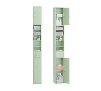 SoBuy Mueble Baño Alto con Estantes Regulables y Cajón 20x20x180cm Verde