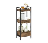 SoBuy Mueble baño Auxiliar Estrecho con 3 estantes Resistentes - Armario de baño de MDF Muebles de baño hasta 30kg en Madera para baños pequeños 28x20x74cm FRG226-F