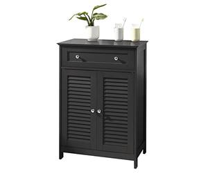 SoBuy Mueble Baño Auxiliar Mueble Versátil con Cajón 60x87x35cm Gris Oscuro