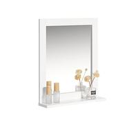 SoBuy Mueble Baño Colgar con Estante Abierto, Armario Baño Pared Armario con Espejo, Vitrina Pared Blanco L40xP10xH49cm FRG129-W