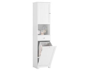 SoBuy Mueble Baño Columna Baño Estrecho con Cesto Ropa 40x38x180cm