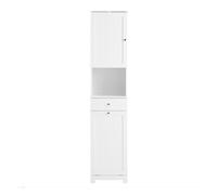 Sobuy mueble baño columna baño estrecho con cesto ropa armario alto para pequeños 40x38x180cm con cajón, compartimento abierto y estante ajustable mueble auxiliar bzr216-w 180 cm