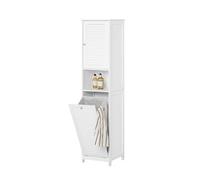 SoBuy Mueble Baño Columna - Mueble Ropa Sucia Armario Baño Columna Auxiliar de Baño con Estantería 40x170x38 cm Blanco BZR124-W