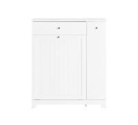 Sobuy mueble baño con cestos para ropa armario alto estrecho con cajón, 2 cestos extraíbles y compartimento deslizante, mueble baño auxiliar para lavandería 78x38x90cm bzr214-w 78 cm