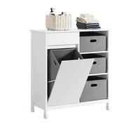 SoBuy Mueble Baño con Cestos para Ropa Sucia 80x91x38 cm Blanco