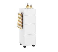 SoBuy Mueble Baño Estrecho con 3 Cajones y Toallero 30x90x30 cm