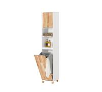 SoBuy Mueble Baño Estrecho con Cesto para Ropa Sucia 31x170x32 cm