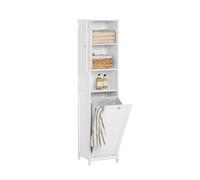 SoBuy Mueble Baño Estrecho con Cesto para Ropa Sucia 40x170x38 cm