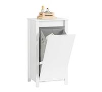 SoBuy Mueble Baño Estrecho con Cesto para Ropa Sucia 45x85,5x35 cm Blanco