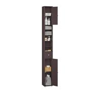 SoBuy Mueble Baño Estrecho y Alto Armario Baño Tipo Columna Auxiliar Mueble Auxiliar de Almacenaje con Estantes Regulables y Cajón Armario Estrecho para Espacios Reducidos, 20x20x180cm BZR34-II-BR