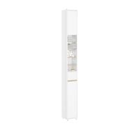 SoBuy Mueble Baño Estrecho y Alto Armario Baño Tipo Columna Auxiliar Mueble Auxiliar de Almacenaje con Estantes Regulables y Cajón Armario Estrecho para Espacios Reducidos, 20x20x180cm BZR34-WN