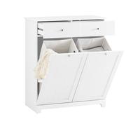 SoBuy Mueble Basura Cocina con Cubo de Basura Integrado 78x38x90 cm | Organizador de Reciclaje con 2 Cajones y 2 Bolsas de 45L Mueble Auxiliar Cocina con Cierre Silencioso, Negro BZR33-II-SCH