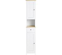 SoBuy Mueble columna de baño con 2 puertas y 1 cajón