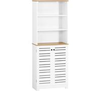 SoBuy BZR44-W Mueble Columna de baño Armario para baño con 5 Estantes Estanterías de baño Blanco Medidas: 60x30x160cm, ES