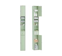 Sobuy mueble de baño de 20 cm - mueble estrecho con cajón y estantes ajustables - mueble de baño compacto para baños y espacios reducidos - verde, mdf, 20 x 20 x 180 cm, bzr34-ii-gr