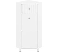 SoBuy Mueble de baño de esquina con 1 cajón y 1 puerta blanco