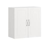 SoBuy Mueble de Baño para Colgar Armario de Pared con Estantes Ajustables Armario Suspendido Impermeable para Baño, Cocina o Lavadero Blanco 60x30x60 cm FRG231-W