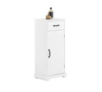 Sobuy mueble de baño pequeño armario almacenamiento con cajón madera blanco 42x30x93cm bzr207-w
