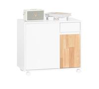 SoBuy Mueble de Oficina con Ruedas Soporte para Impresora con cajones 65 x 58 x 35 cm ASK04-WN ES