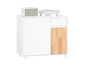 SoBuy Mueble de Oficina con Ruedas Soporte para Impresora con cajones 65 x 58 x 35 cm ASK04-WN ES