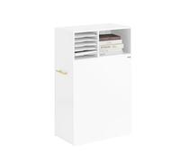 SoBuy Mueble Impresora con Ruedas Mesa para Impresora con Almacenaje Mueble Archivador Auxiliar para Oficina Cajonera Oficina con Estantes y Compartimentos 60x33x100 cm Blanco ASK12-W