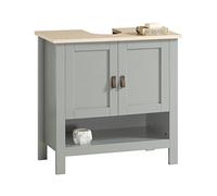 SoBuy Mueble para Debajo del Lavabo - Armario de Baño de Suelo Compartimento Abierto y Hueco para sifón Gris Claro 60x30x60 cm BZR69-HG