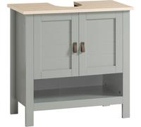 SoBuy Mueble para debajo del lavabo con 1 estante y 2 puertas madera gris
