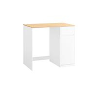 Sobuy mueble para lavadora - mueble de baño con cesto para la ropa y cajón, blanco, bzr217-wn