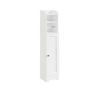 Sobuy | mueble portarrollos con escobillero en blanco | organizador de baño con 3 estantes abiertos | mueble auxiliar para inodoro en mdf | 20×18×95 cm | frg177-ii-w 20 cm