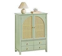 SoBuy Mueble Recibidor Aparador Salon con Cajones y Puertas - Mueble Auxiliar de Almacenaje Estrecho - Ideal para Entrada, Cocina, Comedor - Verde 70x34x90cm FSB72-GR