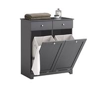 SoBuy Mueble Ropa Sucia con 2 Cestos Abatibles y 2 Cajones, 78x38x90 cm