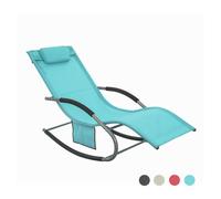 SoBuy Muebles de Jardin Mecedora Silla Tumbona de Exterior Reclinable y Ergonómica Resistente al Clima para Jardín, Terraza y Camping 150 kg de Carga OGS28-HB