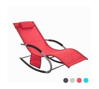 SoBuy Muebles de Jardin Mecedora Silla Tumbona de Exterior Reclinable y Ergonómica Resistente al Clima para Jardín, Terraza y Camping 150 kg de Carga OGS28-R
