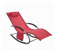 SoBuy Muebles de Jardin Mecedora Silla Tumbona de Exterior Reclinable y Ergonómica Resistente al Clima para Jardín, Terraza y Camping 150 kg de Carga OGS28-R