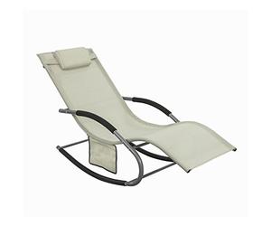 SoBuy Muebles de Jardin Mecedora Silla Tumbona de Exterior Reclinable y Ergonómica Resistente al Clima para Jardín, Terraza y Camping 150 kg de Carga OGS28-MI