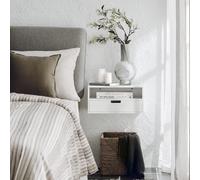 Estante de pared con 1 cajón sobuy nkd03-w blanco 45x25x22 cm