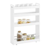 Carro multiuso con ruedas,carrito,4 bandejas,l60 x p18 x h82 cm blanco nsr01-w sobuy