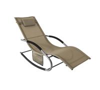 SoBuy OGS28 Lettino tumbona de jardín columpio con bolsa y columpio transpirable y aireado para jardines, patios, playas Marrón oliva