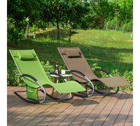 SoBuy OGS28x2 Juego de 2 tumbonas columpio con bolsa y almohada tumbona columpio para jardines y patios Rojo