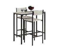 SoBuy OGT03 juego de mesa de bar mesa de comedor de 3 piezas mesa de bistró muebles de balcón muebles de bistró Nature