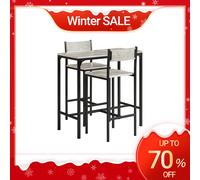 SoBuy OGT03 Juego de mesa de bar Mesa de comedor de 3 piezas Mesa de bistró Muebles de balcón Muebles de bistró Negro