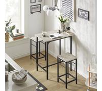 SoBuy OGT10 juego de mesa de bar mesa de bistró de 3 piezas con 2 sillas mesa de comedor grupo de asientos Dark Wood