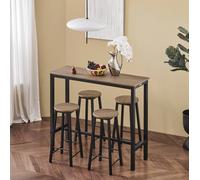 SoBuy Juego de Mesa Alta para Comedor, Conjunto de Bar con 4 Taburetes, Mesa de Cocina Moderna Ideal para Espacios Reducidos Negro OGT22-SCH