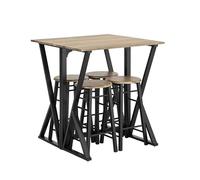 SoBuy OGT24-N Set Mesa Alta Plegable y 4 Taburetes Desayuno Muebles Bar Comedor ES (4 Taburetes)