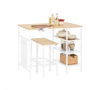 SoBuy Juego de 3 piezas comedor mesa y 2 taburetes