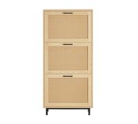 SoBuy FSR155-N Organizador para Zapatos Estrecho con 3 Solapas Zapatero de Entrada 60 x 24 x 127 cm Madera ES