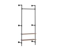 Sobuy perchero de pared con estantes kls20-sch | negro | 92x48x220 cm | metal y madera 48 cm
