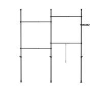 Sobuy perchero telescópico resistente - armario abierto ajustable con barras, perchero para dormitorio/vestidor, negro, kls03-ii-sch